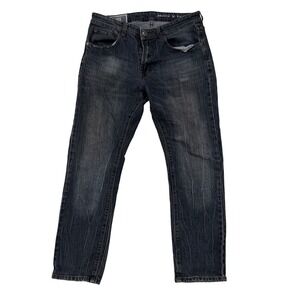 MBX Premium Apparel Grunge Mens Slim Stretch Jeans Dark Wash Denim W34 x L30